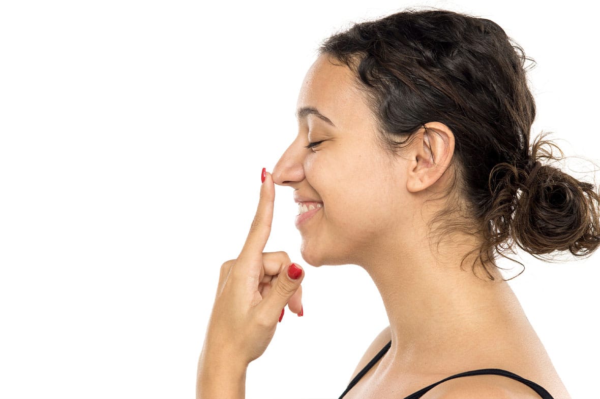 woman before her rhinoplasty consultation in NYC